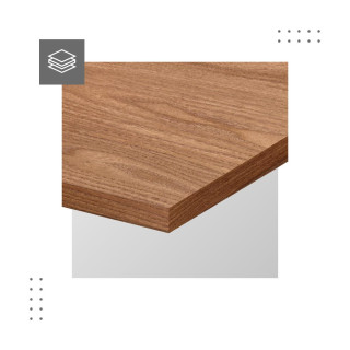 Rohový pracovný stôl v hnedej farbe