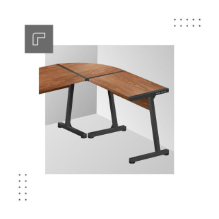 Rohový pracovný stôl v hnedej farbe