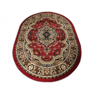 Oválny koberec s hnedým vzorom