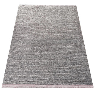 Moderný jednofarebný koberec v sivej farbe