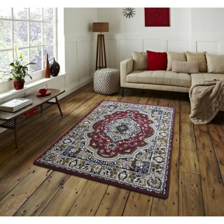 Nádherný koberec v červenej farbe