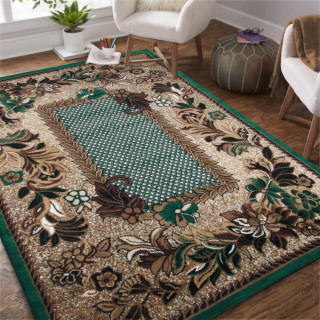 Nádherný koberec v zelenej farbe