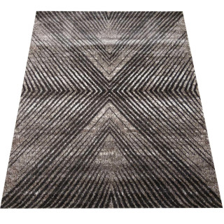 Moderný sivo-hnedý koberec so vzorom