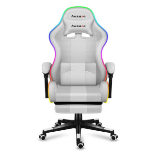 Biele herné kreslo Huzaro s RGB osvetlením