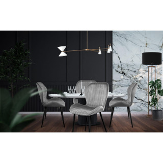 Velúrová stolička Mark Adler v sivej farbe