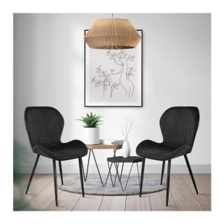 Čierna velúrová stolička Mark Adler