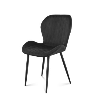 Čierna velúrová stolička Mark Adler