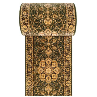 Metrážny vzorovaný koberec v zelenej farbe