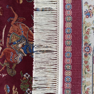 Exkluzívny hodvábny koberec so vzorom v červenej farbe