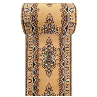 Metrážny koberec hnedej farby s krásnym ornamentom