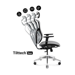 Kancelárske kreslo Diablo v čierno-sivej farbe