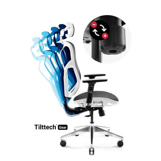 Ergonomické kreslo Diablo bielo-čiernej farby