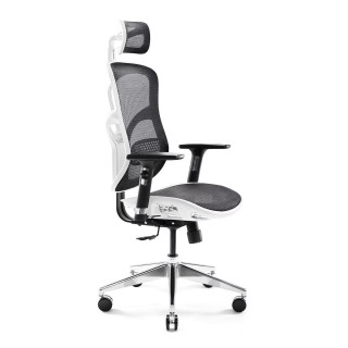 Ergonomické kreslo Diablo bielo-čiernej farby