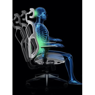 Ergonomické kreslo Diablo bielo-čiernej farby