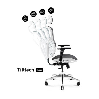 Ergonomické kreslo Diablo bielo-čiernej farby