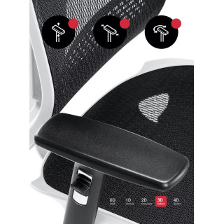 Ergonomické kreslo Diablo bielo-čiernej farby