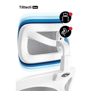 Bielo-sivé ergonomické kreslo Diablo