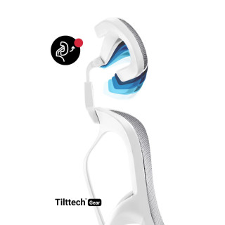 Bielo-sivé ergonomické kreslo Diablo