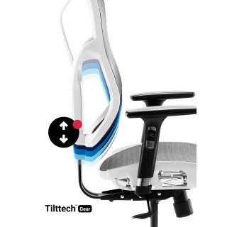 Bielo-sivé ergonomické kreslo Diablo