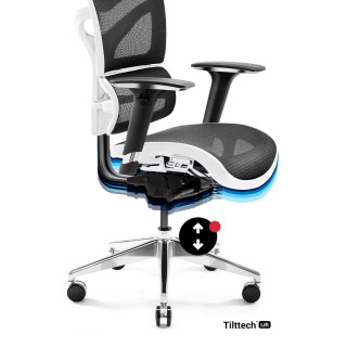 Bielo-čierne ergonomické kreslo Diablo