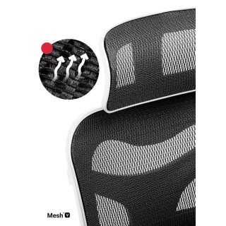 Bielo-čierne ergonomické kreslo Diablo