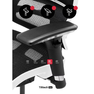 Bielo-čierne ergonomické kreslo Diablo