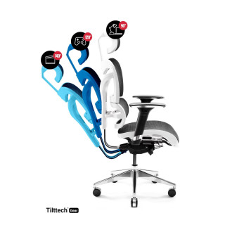 Bielo-čierne ergonomické kreslo Diablo