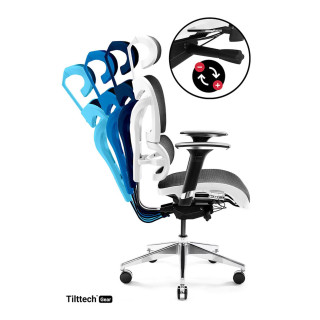 Bielo-čierne ergonomické kreslo Diablo