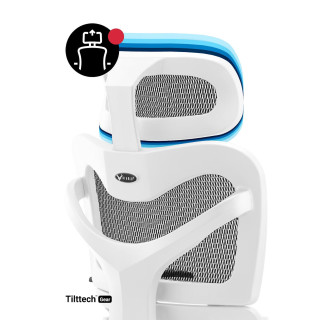 Bielo-čierne ergonomické kreslo Diablo