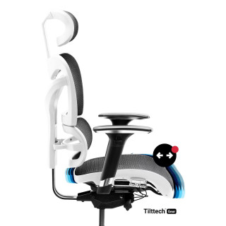 Bielo-čierne ergonomické kreslo Diablo