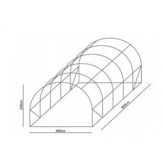 Záhradný fóliovník 8x3x2 m