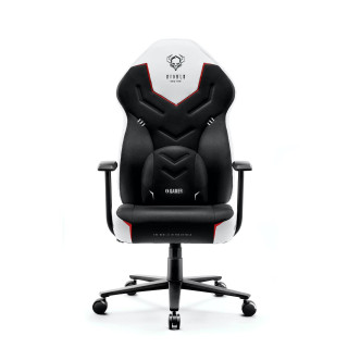 Čierno-biele látkové herné kreslo DIABLO