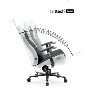 Čierno-biele látkové herné kreslo DIABLO