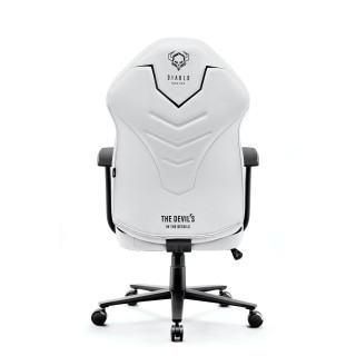 Čierno-biele látkové herné kreslo DIABLO