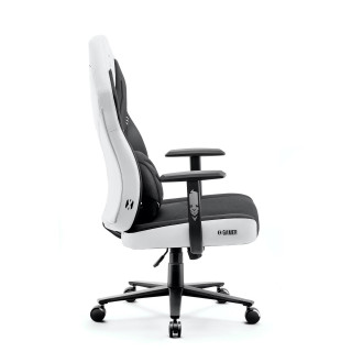 Čierno-biele látkové herné kreslo DIABLO