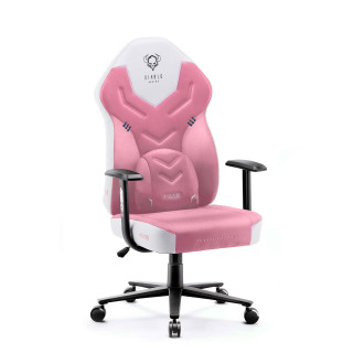 Ružovo-biele herné kreslo DIABLO