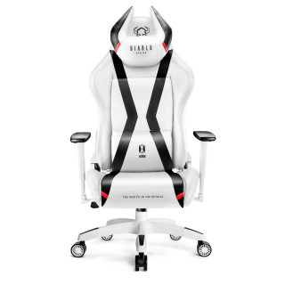Herné kreslo DIABLO KING v bielo-čiernej farbe