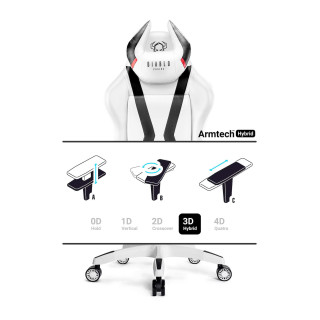 Herné kreslo DIABLO v bielo-čiernej farbe