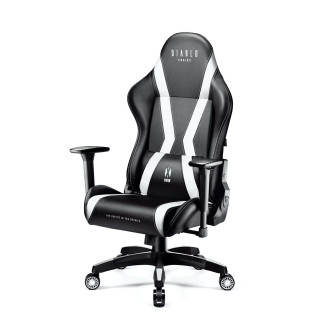 Čierno-biele herné kreslo DIABLO