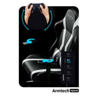 Čierno-biele herné kreslo DIABLO