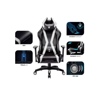 Čierno-biele herné kreslo DIABLO