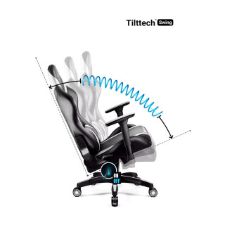 Čierno-biele herné kreslo DIABLO