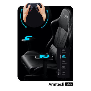 Herné kreslo DIABLO v čiernej farbe