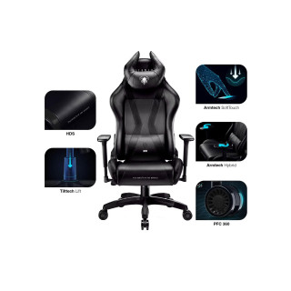 Herné kreslo DIABLO v čiernej farbe