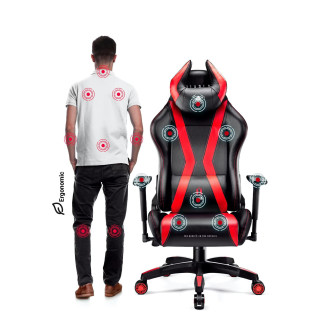 Čierno-červené herné kreslo DIABLO