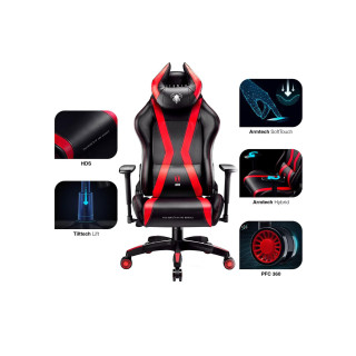 Čierno-červené herné kreslo DIABLO