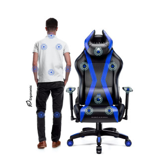 Herné čierno-modré kreslo DIABLO
