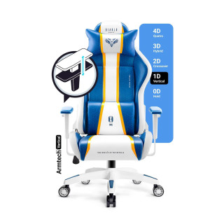 Modro-biele herné kreslo DIABLO KING