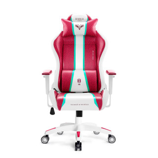 Ružovo-biele herné kreslo DIABLO