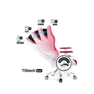 Ružovo-biele herné kreslo DIABLO